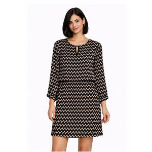 IN WEAR Women’s Black & Tan Geometric Dress – Size 8
